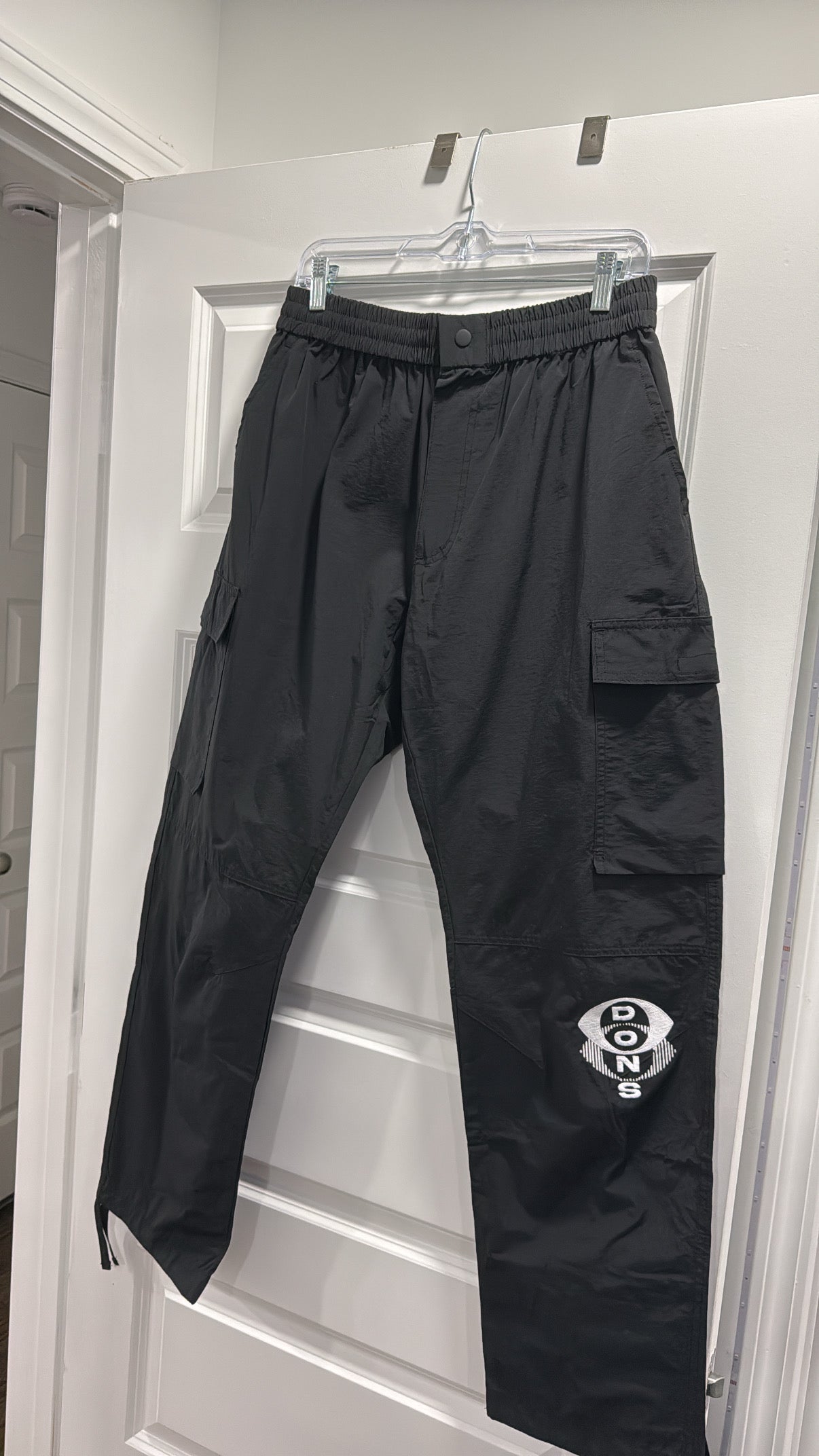 Nylon Black Cargo Pants